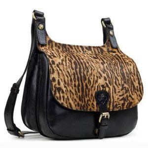 Patricia Nash Leopard Print and Black Satchel